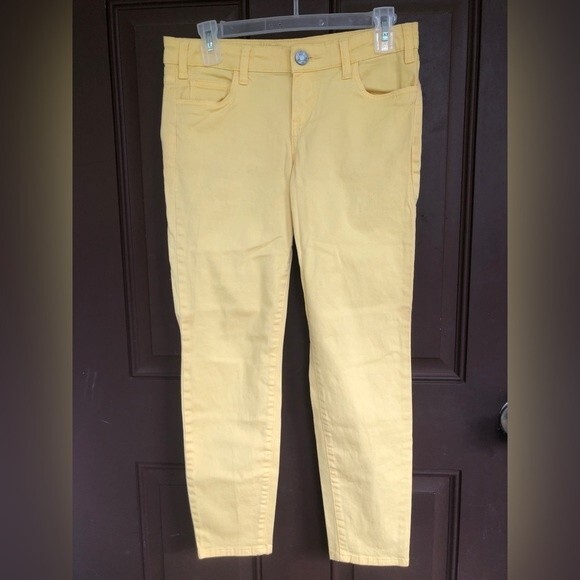 Kut from the Kloth Sz 4 Yellow Marilyn Ankle Skinny Jeans - Picture 2 of 8